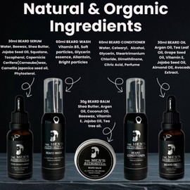 The Men’s Authority NEW Beard Grooming Set Beard Growth Kit For Men Derma Roller Oil Serum Wash Balm