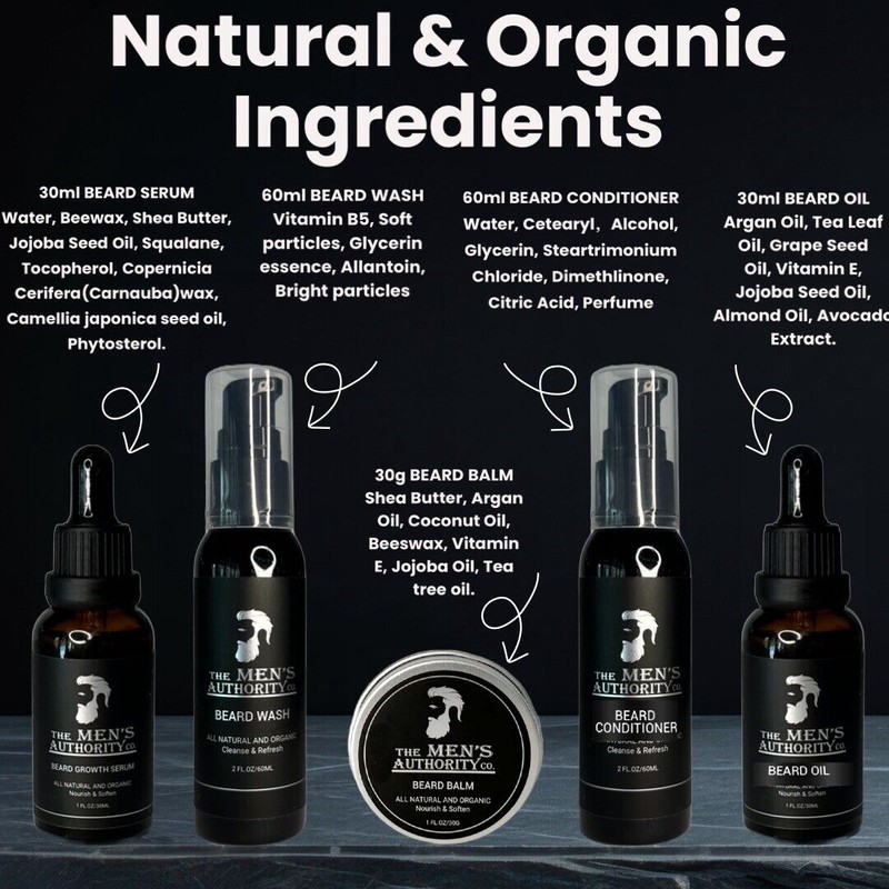 The Men’s Authority NEW Beard Grooming Set Beard Growth Kit