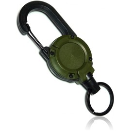 TKhits Reel Key Chain, Metal Wire, Durable, Key Chain, Reel, Stretchable, Carabiner, Key Reel, Key Reel, Reel Strap, Telescopic, Fishing (Khaki)