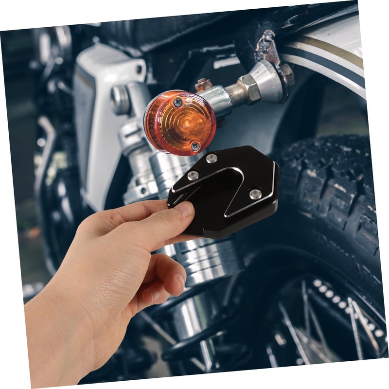 Mikinona Motorcycle Kickstand Pad Slip Support Plate for Side Stand
