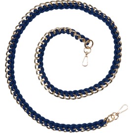 styleBREAKER Taschen Schulterriemen mit eingeflochtener Kette, Wechsel Taschengurt, Handyband, Handykette, Karabiner 02013038, Farbe:Dunkelblau