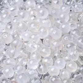 XIANNVXI Natural Stone Rock Crystal Quartz Beads for Threading with Hole Round Crystals Gemstones for Threading Transparent Beads for Bracelets Chains DIY Jewellery Crafts 8 mm (Approx. 47 Pieces