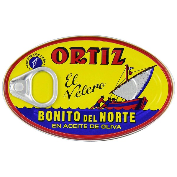 Ortiz Bonito Del Norte Tuna In Olive Oil 3.95 oz Oval Tin Pack Of 6 Kosher, Ortiz Tuna Fish In Olive Oil, Canned Tuna In Olive Oil, Tuna From Spain