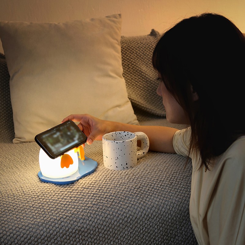 Cartoon Duck Night Light USB Rechargeable Silicone Pat Night Light