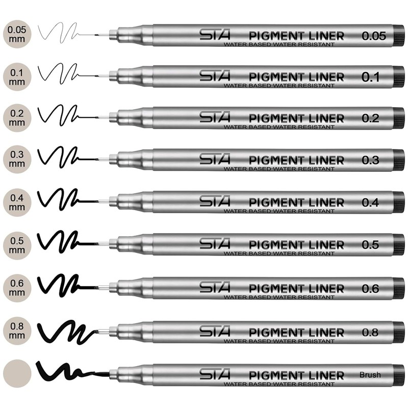 beupro Fineliner, black pigment liner micro tekenpennen for schetsen van