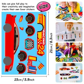 Cool Racing Game Cartoon Puzzle Toy Stickers for Children Puzzle Face Change DIY Reward Stickers