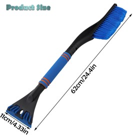 Gudalea 2-in-1 Detachable Ice Scraper Snow Brush, Snow Brush and Ice Scraper for Car Windshield for Car Windscreen 60 cm Ergonomic Foam Handle Essential Winter Car Accessory for Cars Trucks and SUVs