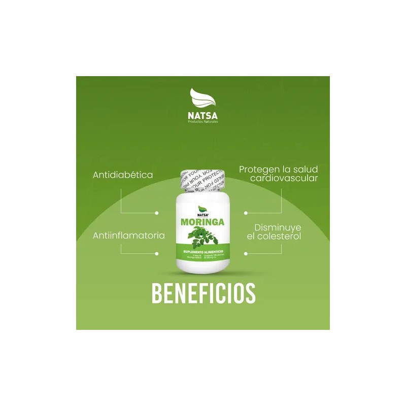 Moringa, 300 Cápsulas (3 Frascos 100 Cap C/u) Sabor Natural