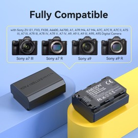 ENEGON NP-FZ100 20W Dual-Battery Memory Fast Charger Set Compatible with Sony Alpha 7 iv,Alpha 7 iii,A9,A9R, A6700, A6600,FX3, FX30,A1, 2-Pack 2280mAh Batteries,SD Card Slot, LCD Display（3000mAh）