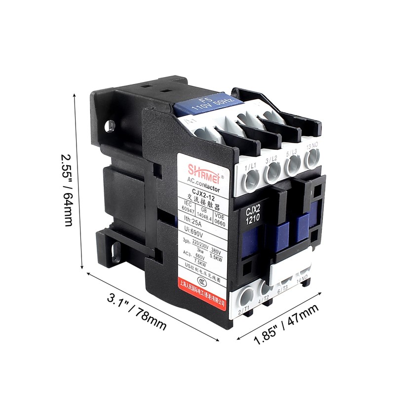 Aracombie AC Contactor CJX2-1210 110V Coil, Rail Motor Controler Rail