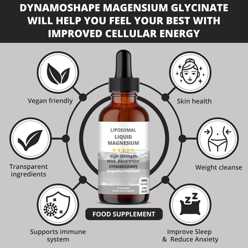 Magnesium Liposomal Supplement. Highly absorbable for Optimal Energy, Muscle Health,