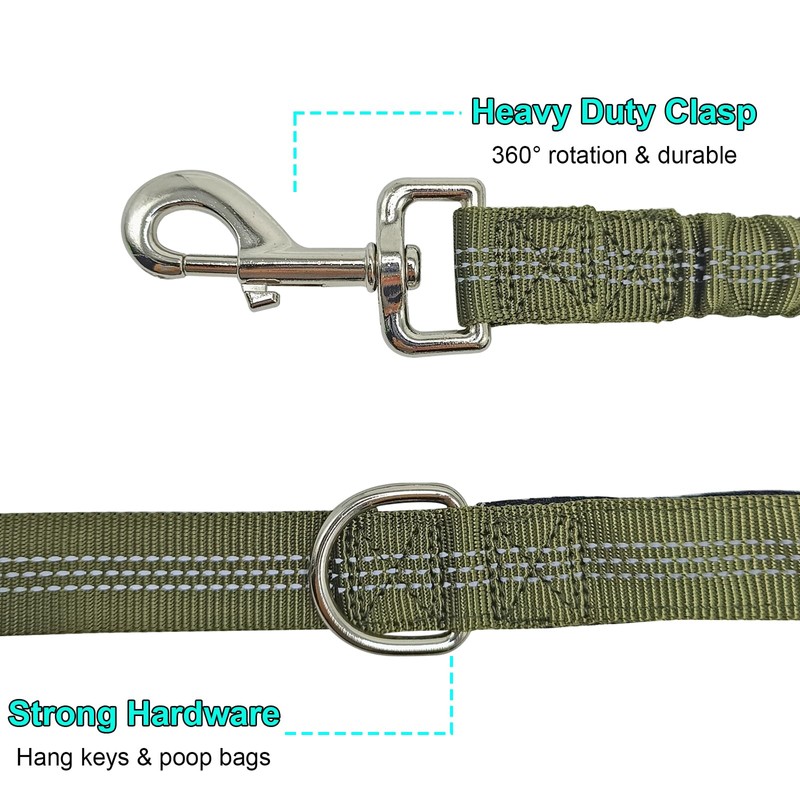BTINESFUL 8ft Dog Leash with 3 Handles, Triple Handle, Reflective,