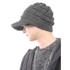 Loo & c Knit Hat with Brim, Large Size, Cross