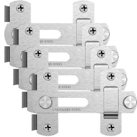 ZEECER Barn Door Latch, 4 Pack 4-Inch Stainless Steel Gate Latches, Flip Door Latches Hardware, Sliding Lock Gate Latch for Outdoor Fence Barn Door Cabinet Window Closet Bifold Door Latch Locks Silver