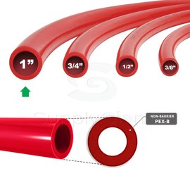 Supply Giant QGX-S1100 PEX Tubing for Potable Water, Non-Barrier Pipe 1 in. x 100 Feet, Red, 300