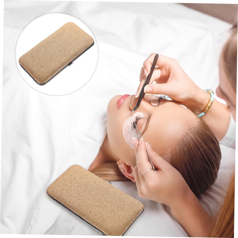 TOVINANNA Portable Eyelash Tweezer Case Holder Travel Cosmetic Case for