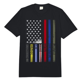 First Responders Hero Flag - Nurse EMS Police Fire Military Comfort Colors Adult Heavyweight T-Shirt