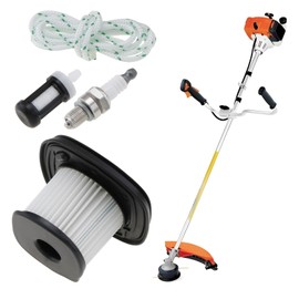 OTOTEC 4-Piece Service Kit Including Air Filter Fuel Filter Spark Plug Pull Cord Compatible with Stihl SH86 SH86C BG86CE BG86Z BG86CEZ Leaf Blower
