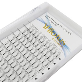 Premade Fans Eyelash Extension 4D Premium Promade Fans Short Stem Handmade Volume Fans 0.07 C D Curl Makeup Lashes Extensions (10mm, 4D-0.07-D)