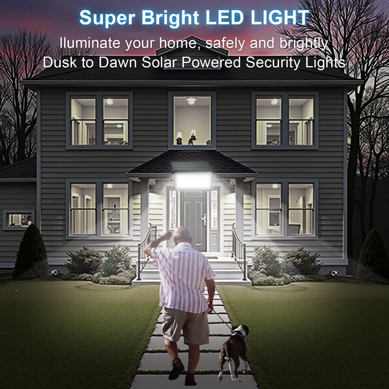 Indmird 150W Solar Security Lights, Solar Flood Lights, Solar Lights