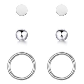 BONNYBIRD® Premium Women's Earrings Made of Surgical Steel – Very Skin-friendly & Waterproof Stud Earrings in Silver, Gold & Rose Gold, Stainless Steel, Not applicable