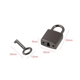 4 Pack Mini Square Padlocks with Key Vintage Metal Padlocks Decorative Locks for Jewelry Box, Storage Box, Diary Book