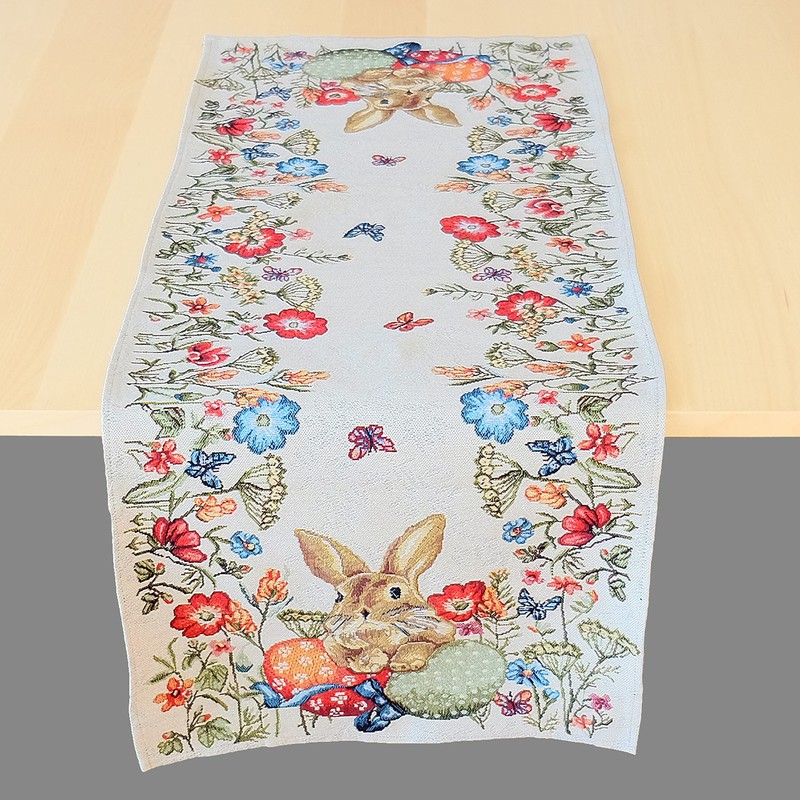 Raebel Tapestry Table Runner Easter Various Sizes Colourful Size: Tablecloth