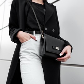 Amabro Leather Purse Strap, Adjustable Replacement Strap Crossbody Bag Strap Black Non-Slip Universal Bag Belt with Adjustable Buckle for Cross Body Bag Handbags Shoulder Bag DIY 70-130cm/27.6-51.2in