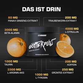 OS NUTRITION Götterpuls Premium Pre Workout Orange, Powder, 308 g