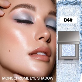 KXmzeG Matte Neutral Single Eye Shadow Palettes Eye Makeup, Light blue Glitter Cream Eyeshadow Palette Makeup, High Pigment Waterproof Nudes Eye Shadow Palettes, For Older Women(04# Pack of 1)