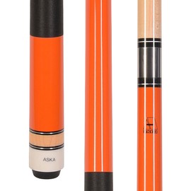 ASKA L2 2-Piece Pool Cue Stick, 58-inches Hard Rock Canadian Maple, 13mm Hard Tip (20-Ounce, Orange)