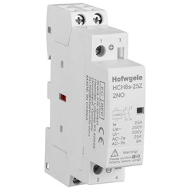 Hofwgele HCH8s-25Z Contactor 12V DC 2NO 2-Pin Modular Household Contactor 25A 50/60Hz DIN Rail Mounting Modular AC Contactor for Smart Home House Hotel