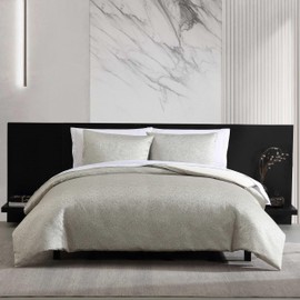 Vera Wang - Queen Duvet Cover Set, Satin Weave Bedding with Matching Shams, Speckled Home Decor, Oeko-Tex Certified (Speckled Satin Weave Taupe, Queen)