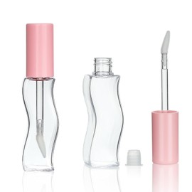 COSIDEA - 30 tubos de brillo labial vacíos de 15 ml, color rosa, con forma de S, para aceite de coco y liptina