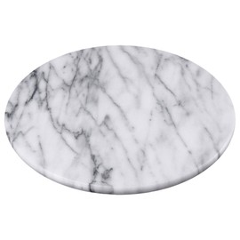 Creative Home 8 Inch Natural Marble Round Trivet | Hand-Polished Stone Cheese Board, Durable Heat-Resistant Coffee or Tea Pot Stand with 3 Non-Slip Pads | Elegant Kitchen & Tabletop Decor