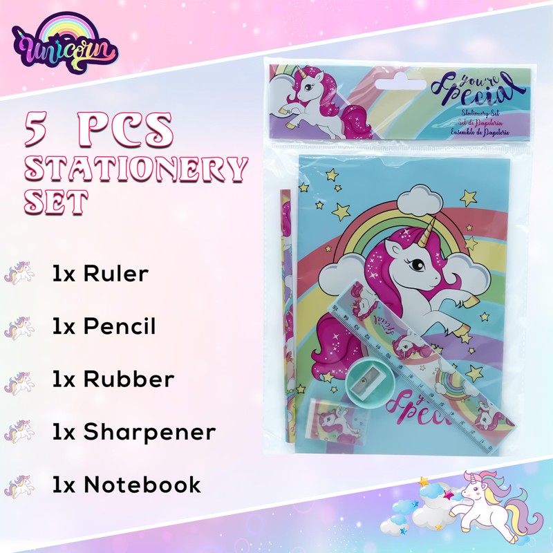 6-Pieces Stationery Set of Jo Jo Siwa and Unicorn Characters