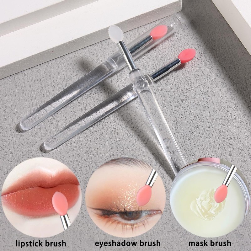 6Pcs Chrome Nail Powder Applicator Brushes, Silicone Head Nail Art