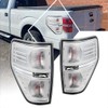 [Pair] Chrome Housing Clear Lens Tail Light Assembly Compatible with