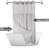 Extra Long No Hook Slub Textured Shower Curtain with Snap-in