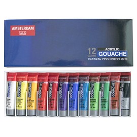 Talens Japan AAG-12 Acrylic Gouache Amsterdam Acrylic Gouache Set of 12 Colors 20ml (No. 6)