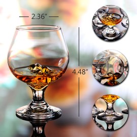 Valeways Shot Glasses, 8.8oz Shot Glass Set of 6/Clear Shot Glasses/Cute Shot Glasses/Perfect for Tasting Brandy/Glass Snifters