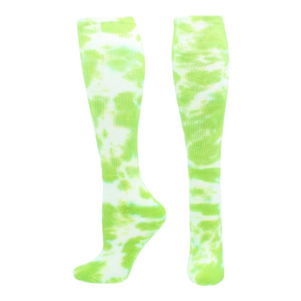 Tie Dye Multisport Tube Socks (Lime Green/White, Small)