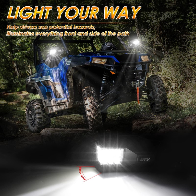 Pro-Fit UTV Side View Mirrors with LED Lights, Roador Lighted