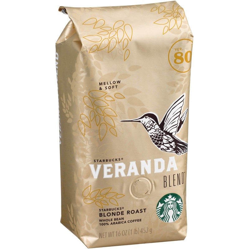 Starbucks Veranda Blend Whole Bean Coffee, 96 Oz, Pack of