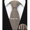 JEMYGINS Cashmere Wool Tie and Pocket Square Tie Clip Sets