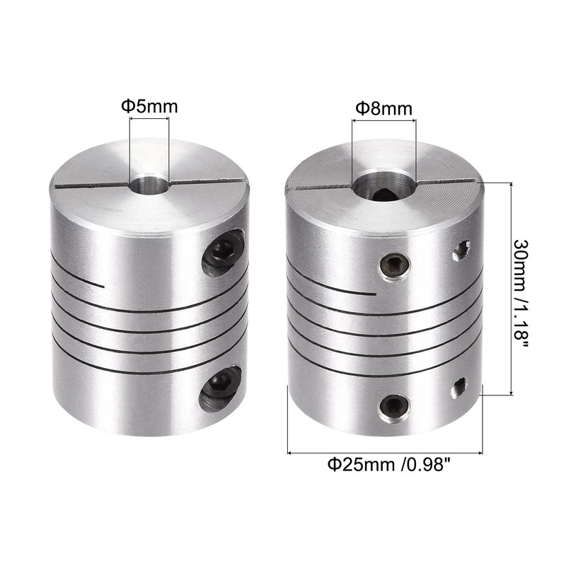 sourcing map Motor Shaft 5 mm to 8 mm Spiral
