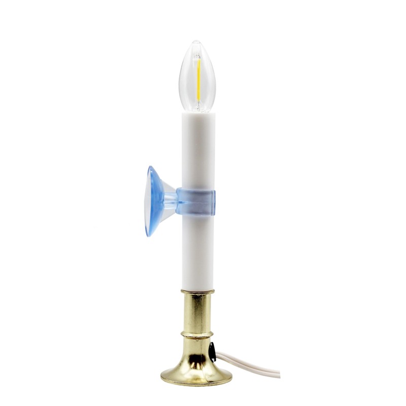 Creative Hobbies Electric Window Candle Lamp with LED Bulb, Brass