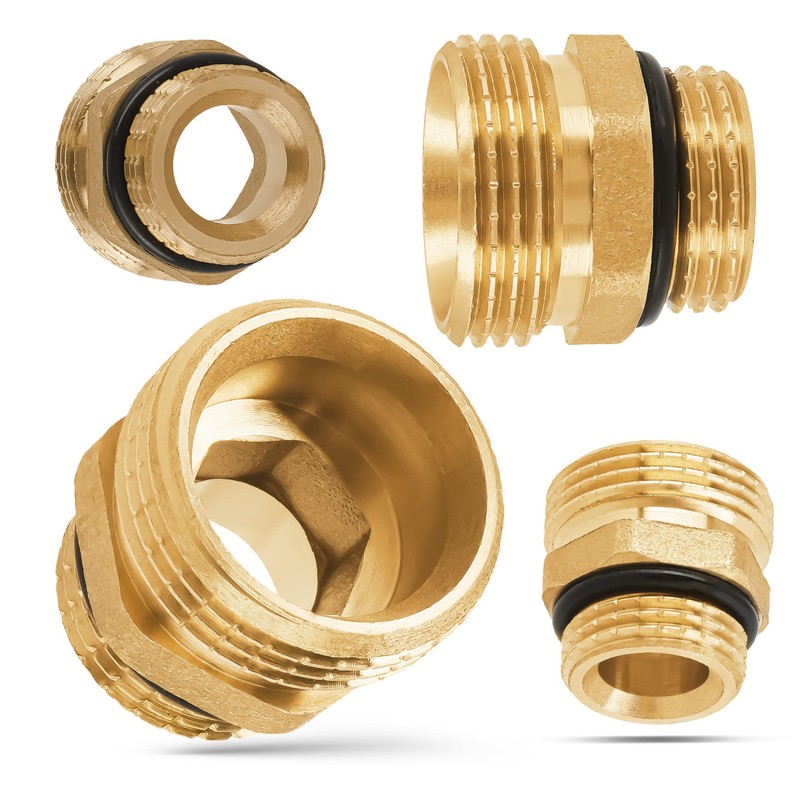 Brass Reducer 1/2" x 3/4" O Ring Nipple Male Adapter
