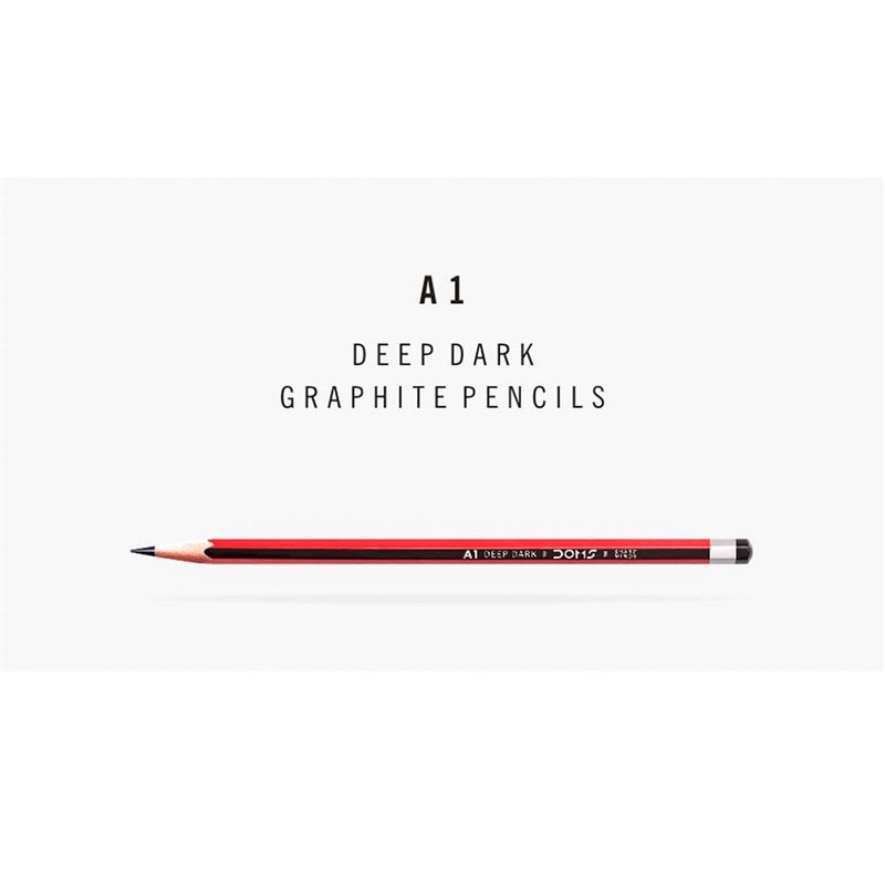Box of 10 Doms Deep Dark Graphite HB Pencils with