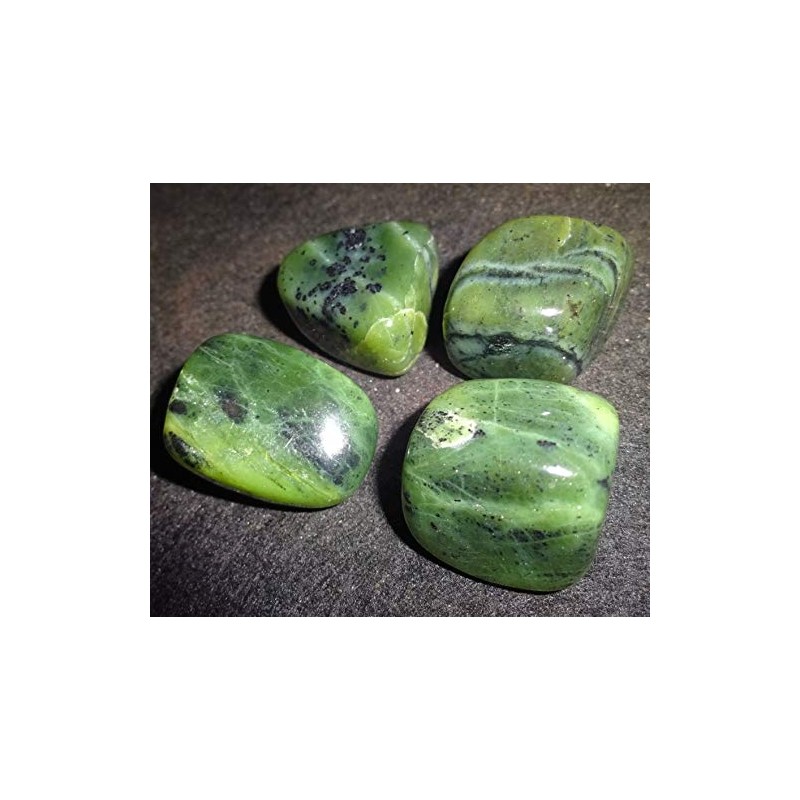 Green Jade Nephrite tumbled & polished crystal healing natural gemstones